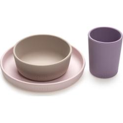 Melii Feeding Set zestaw naczyń Pink, Purple, Grey 3 szt.