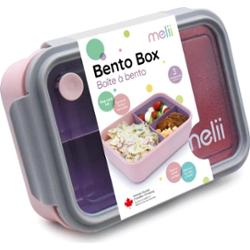 Melii Bento Box pudełko śniadaniowe Pink, Purple, Gray 1250 ml