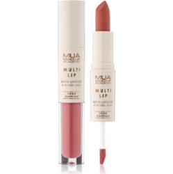 MUA Makeup Academy Multi Lip Nude Edition długotrwała pomadka i błyszczyk do ust podwójne odcień Bloom 3.2 g