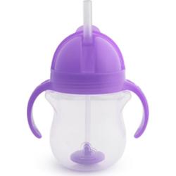 Munchkin Click Lock™ Tip & Sip kubek ze słomką z odważnikiem Purple 6 m+ 207 ml