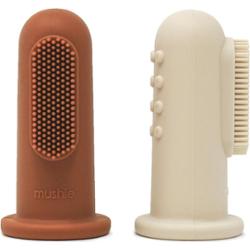 Mushie Finger Toothbrush szczoteczka do zębów na palec Clay/Shifting Sand 2 szt.