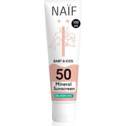 Naif Baby & Kids Mineral Sunscreen SPF 50 0 % Perfume ochronny krem do opalania dla niemowląt i dzieci bezzapachowy SPF 50 100 ml