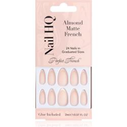 Nail HQ Almond Matte French sztuczne paznokcie z klejem 24 szt.