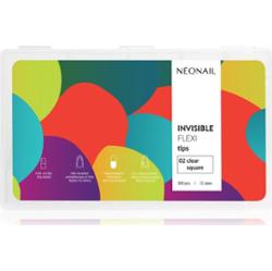 NEONAIL Flexi Tips Invisible sztuczne paznokcie typ 02 Clear Square 300 szt.