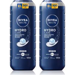 NIVEA MEN Hydrocare żel pod prysznic do twarzy, ciała i włosów wygodne opakowanie 2 x 500 ml