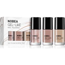 NOBEA Day-to-Day 3-Piece Gel-like Nail Polish set zestaw lakierów do paznokci Coffee Time