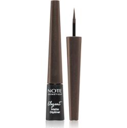 Note Cosmetique Elegant Matte Dipliner eyelinery w płynie o matowym wykończeniu odcień 02 Coffee Brown 2,5 ml
