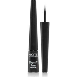 Note Cosmetique Elegant Matte Dipliner eyelinery w płynie o matowym wykończeniu odcień 01 Coal Black 2,5 ml
