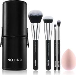 Notino Makeup Brushes Essential Professional Make-Up Brushes & Sponge Set zestaw pędzli z etui 5 szt.