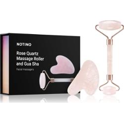 Notino Skincare Tools Rose Quartz Massage Roller and Gua Sha wałek do masażu twarzy i akcesorium do masażu Rose Quartz