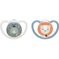 NUK Perfect Match Air Night 6-18 m smoczek Firefly/Lion 2 szt.