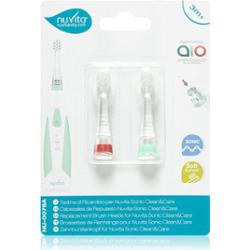Nuvita Sonic Clean&Care Replacement Brush Heads głowica wymienna do sonicznej szczoteczki do zębów na baterie dla niemowląt Sonic Clean&Care Small Red