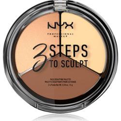 NYX Professional Makeup 3 Steps To Sculpt paletka do konturowania twarzy odcień 02 Light 15 g
