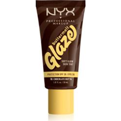 NYX Professional Makeup Buttermelt Glaze fluid rozświetlająco-tonujący SPF 30 odcień 10 Chocolate Butta ml