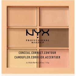 NYX Professional Makeup Conceal. Correct. Contour paleta do korygowania i konturowania odcień 01 Light 6 x 1.5 g