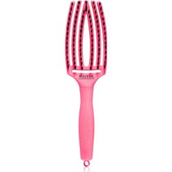 Olivia Garden Finger Brush Combo Medium, szczotka z włosiem dzika do rozczesywania, różne kolory Hot Pink | Intensywny Róż