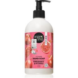 Organic Shop Pomegranate & Patchouli pielęgnujące mydło w płynie do rąk  z dozownikiem 500 ml