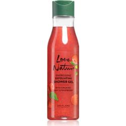 Oriflame Love Nature Organic Mint & Raspberry złuszczający żel pod prysznic 250 ml