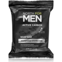 Oriflame North for Men Active Carbon mydło oczyszczające w kostce z aktywnym węglem 100 g
