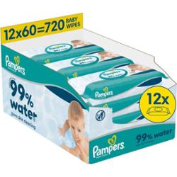 Pampers 99% Water Baby Wipes nawilżane chusteczki oczyszczające dla dzieci 12x60 szt.