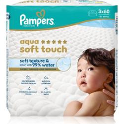 Pampers Aqua Soft Touch nawilżane chusteczki oczyszczające dla dzieci 3x60 szt.