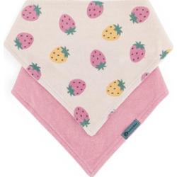 Petite&Mars Bandana Luke 3m+ śliniak Beige Strawberies&Dusty Rose 2 szt.