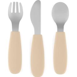 Petite&Mars Take&Match Stainless Steel Cutlery Set sztućce dla dzieci Desert Sand 12m+ 3 szt.