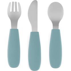 Petite&Mars Take&Match Stainless Steel Cutlery Set sztućce dla dzieci Frosted Sky 12m+ 3 szt.
