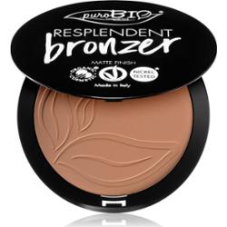 puroBIO Cosmetics Resplendent pudrowy bronzer z matowym wykończeniem odcień 05 Warm Brown 9 g