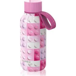 Quokka Solid Kids butelka termiczna ze szlufką Pink Bricks 330 ml