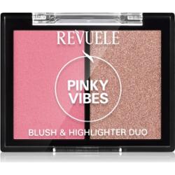 Revuele Blush & Highlighter Duo róż do policzków z rozświetlaczem odcień Pinky Vibes 8 g