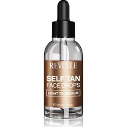 Revuele Paradise Bronze Self Tan Face Drops krople samoopalające do twarzy odcień Light To Medium 30 ml