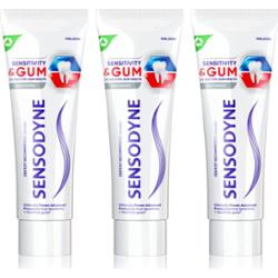 Sensodyne Sensitivity & Gum Whitening wybielająca pasta do zębów chroniąca zęby i dziąsła 3x75 ml