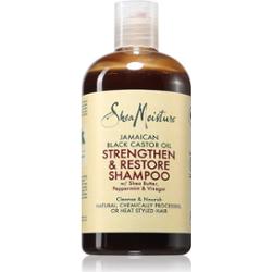 Shea Moisture Jamaican Black Castor Oil Strengthen & Restore szampon oczyszczający do włosów zniszczonych i farbowanych 384 ml