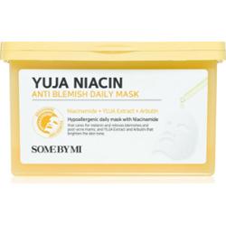 Some By Mi Yuja Niacin Anti Blemish Daily Mask maska rozświetlająca w płacie do ujednolicenia kolorytu skóry duże opakowanie 30 szt.