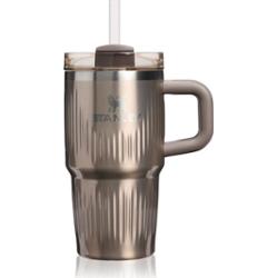Stanley Quencher H2.O Fluted Tumbler kubek ze stali nierdzewnej ze słomką mały Pale Gold Shine 590 ml