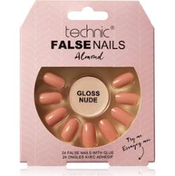 Technic Cosmetics False Nails Almond sztuczne paznokcie Gloss Nude 24 szt.