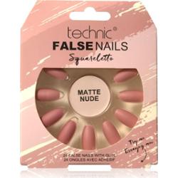 Technic Cosmetics False Nails Sqarletto sztuczne paznokcie Matte Nude 24 szt.