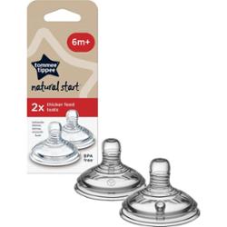 Tommee Tippee Natural Start Anti-Colic Teat smoczek do butelki Thick Feed 6m+ 2 szt.