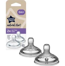 Tommee Tippee Natural Start Anti-Colic Teat smoczek do butelki Variable Flow 0m+ 2 szt.