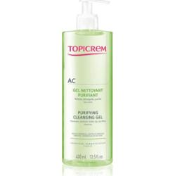 Topicrem AC Purifying Cleansing Gel dogłębnie oczyszczający żel do skóry tłustej i wrażliwej 400 ml