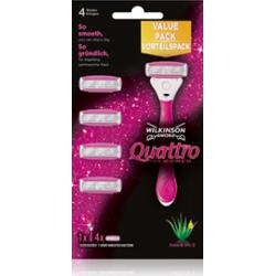 Wilkinson Sword Quattro for Women Aloe & Vit. E maszynka do golenia zapasowe ostrza 4 szt.
