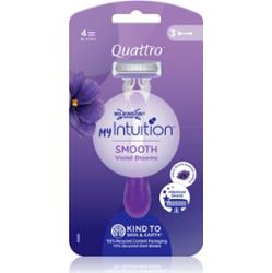 Wilkinson Sword Quattro for Women My Intuition Smooth maszynki jednorazowe Violet Blooms 3 szt.