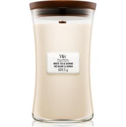 Woodwick White Tea & Jasmine świeczka zapachowa z drewnianym knotem 609.5 g