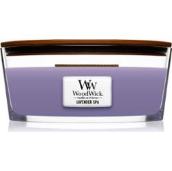 Woodwick Lavender Spa świeczka zapachowa z drewnianym knotem (hearthwick) 453 g
