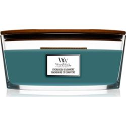 Woodwick Evergreen Cashmere świeczka zapachowa z drewnianym knotem (hearthwick) 453,6 g