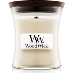 Woodwick Linen świeczka zapachowa z drewnianym knotem 85 g