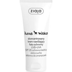 skoncentrowany krem nawilżający foto-ochronny UVB + UVA SPF 20 ochrona średnia Ziaja
