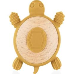Zopa Silicone Wooden Teether Turtle gryzak 0 m+ Mustard Yellow 1 szt.