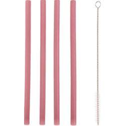 Zopa Silicone Straw słomka silikonowa + szczotka 6 m+ Old Pink 4 szt.